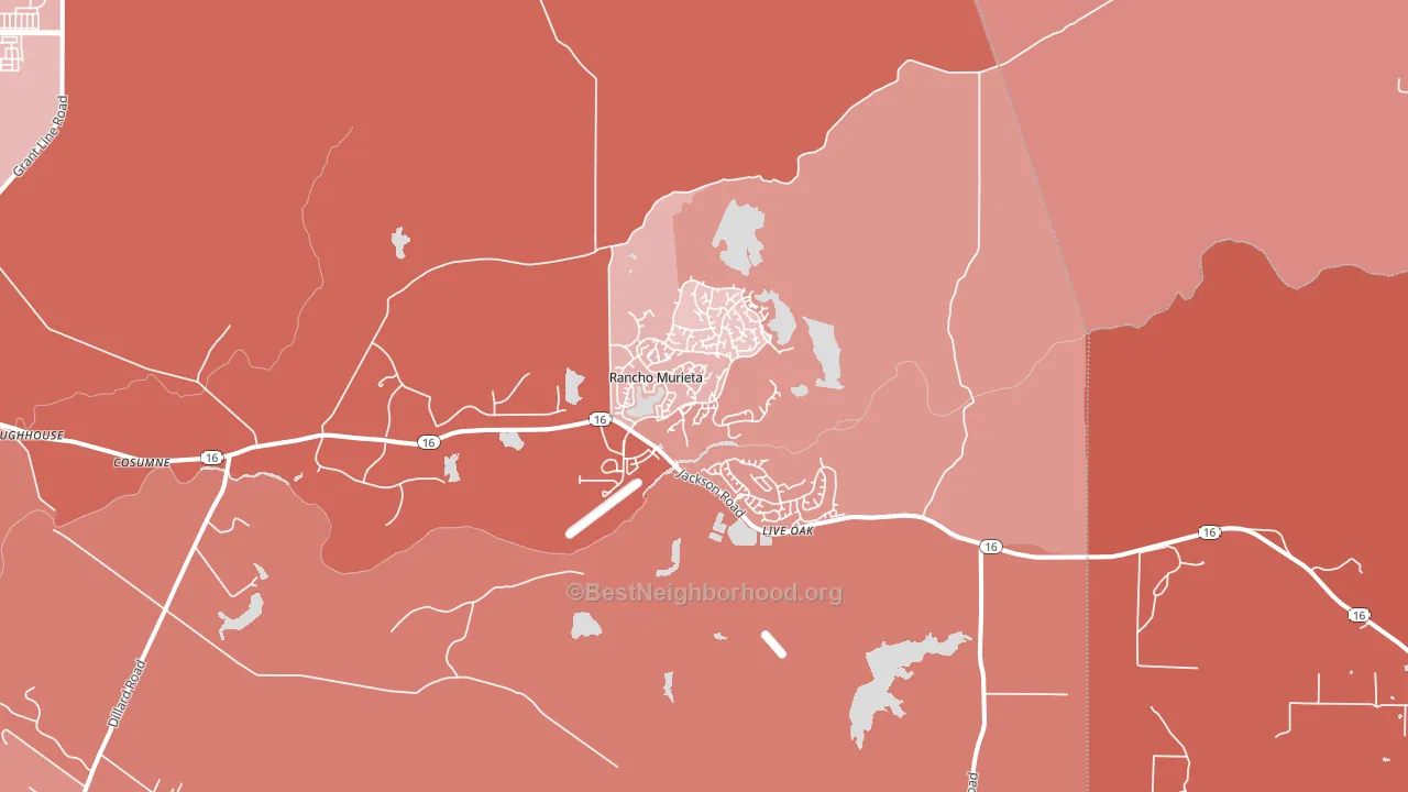 Sloughhouse, CA block-group political-lean map
