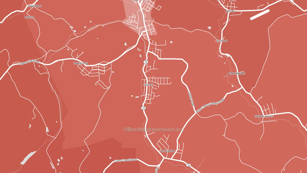 Slovan, PA block-group political-lean map