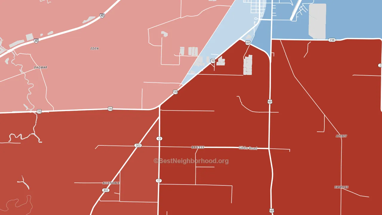Smale, AR block-group political-lean map
