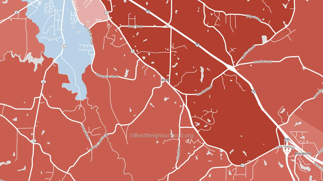 Smarr, GA block-group political-lean map