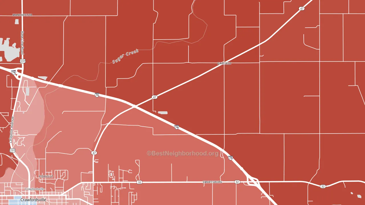 Smartsburg, IN block-group political-lean map