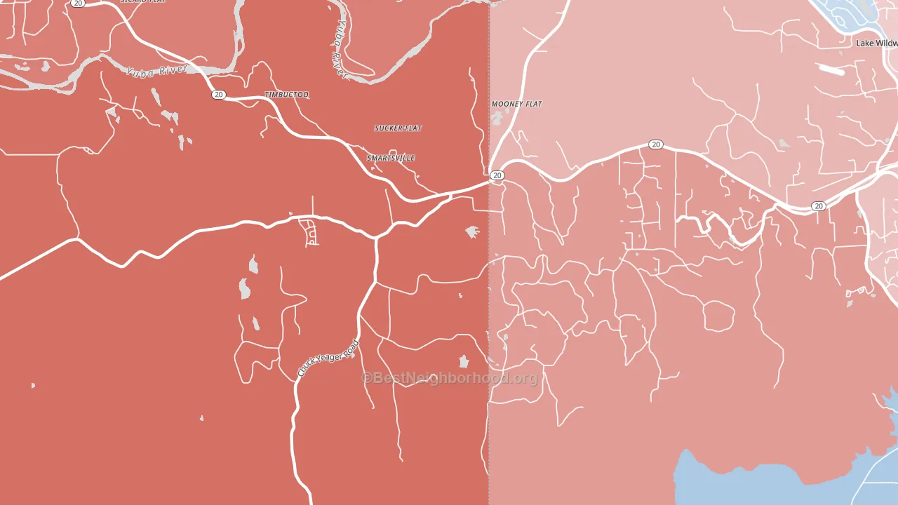 Smartville, CA block-group political-lean map