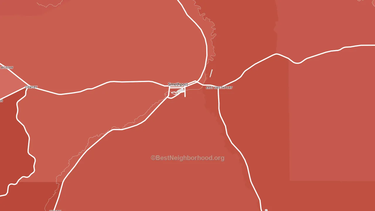 Smethport, PA block-group political-lean map