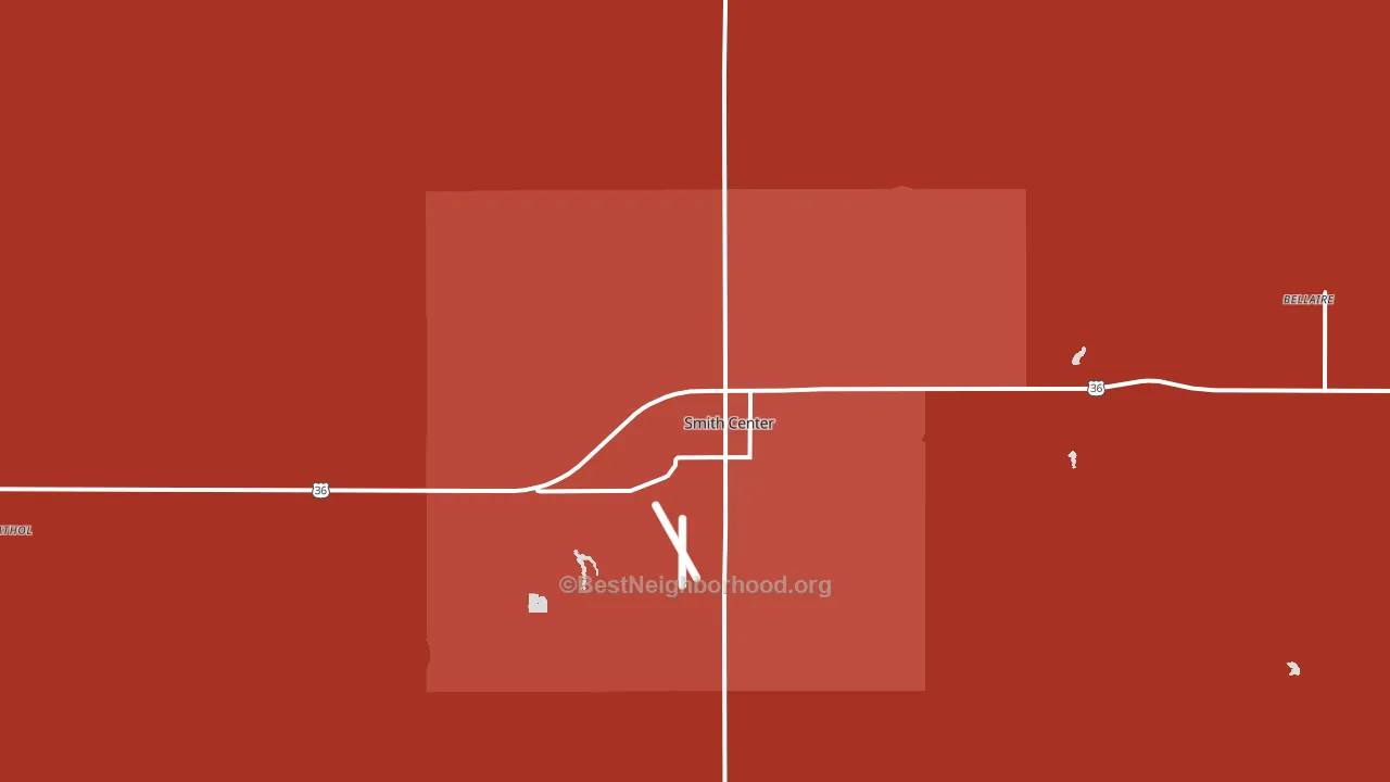 Smith Center, KS block-group political-lean map