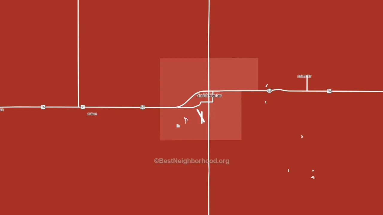 Smith County, KS block-group political-lean map