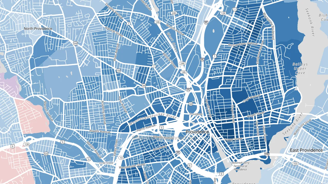 Smith Hill, Providence, RI block-group political-lean map