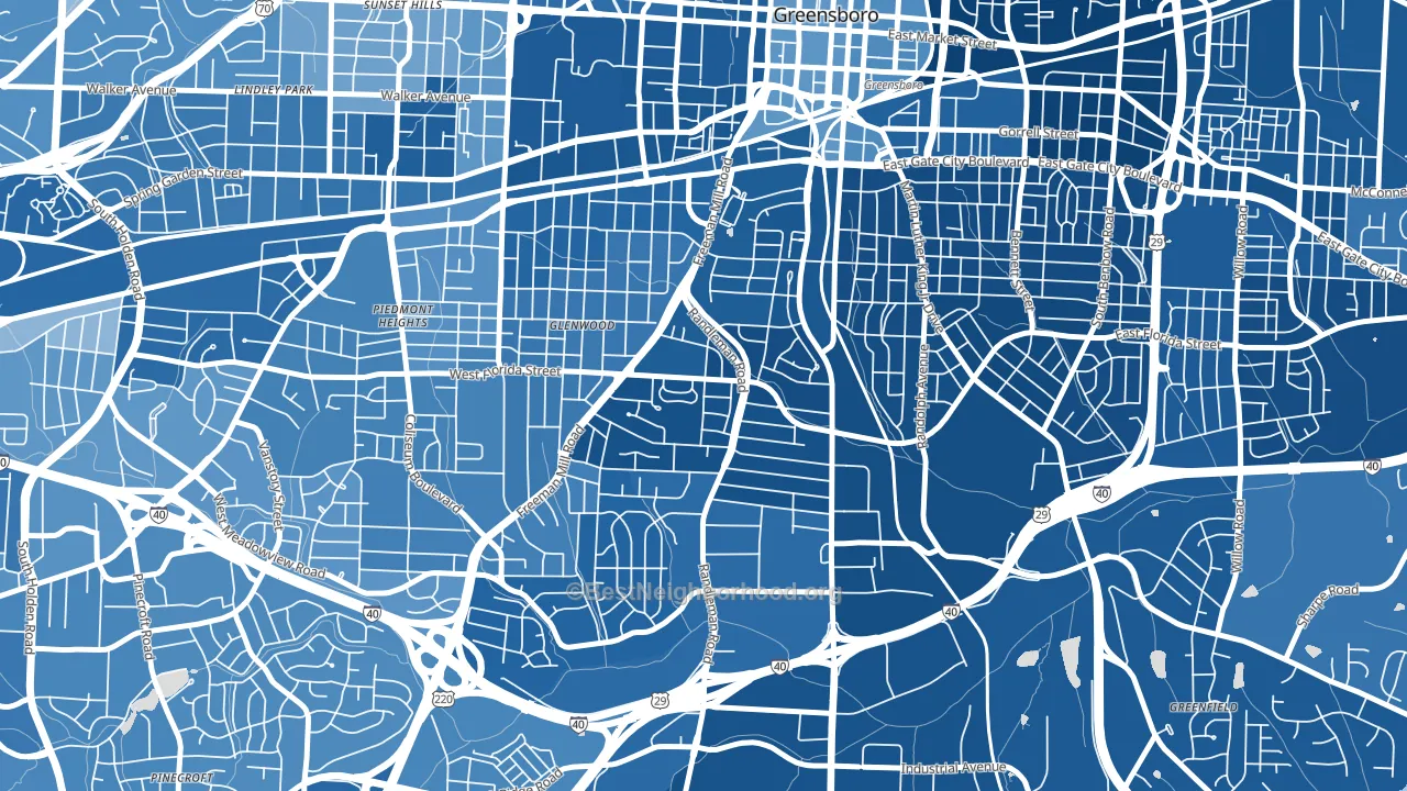Smith Homes, Greensboro, NC block-group political-lean map
