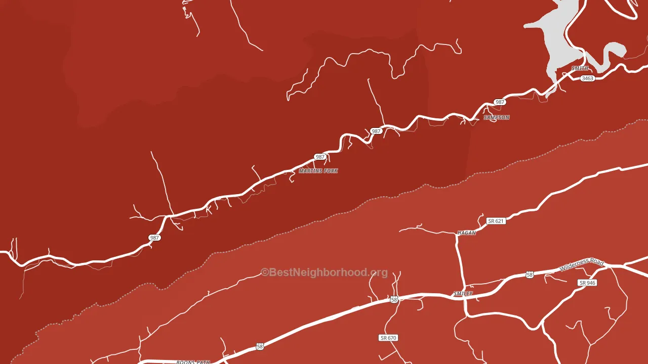 Smith, KY block-group political-lean map