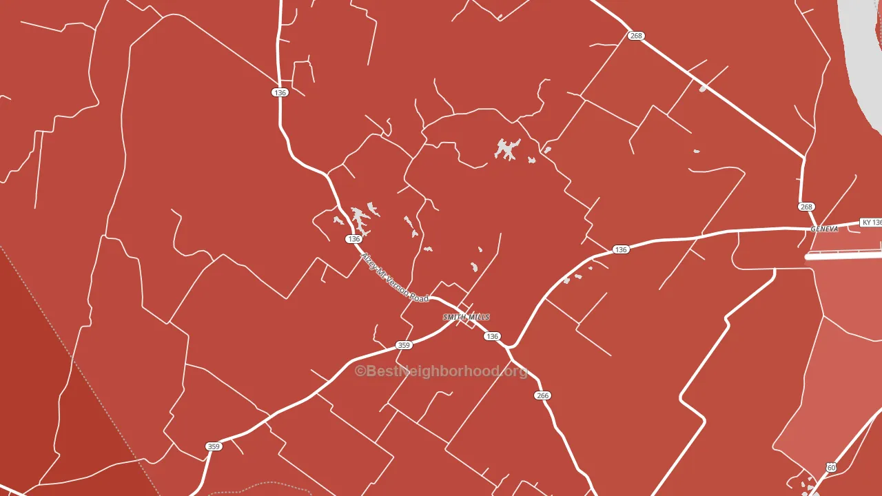 Smith Mills, KY block-group political-lean map