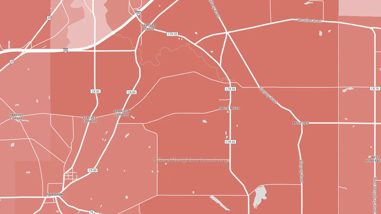 Smith Mills, NY block-group political-lean map