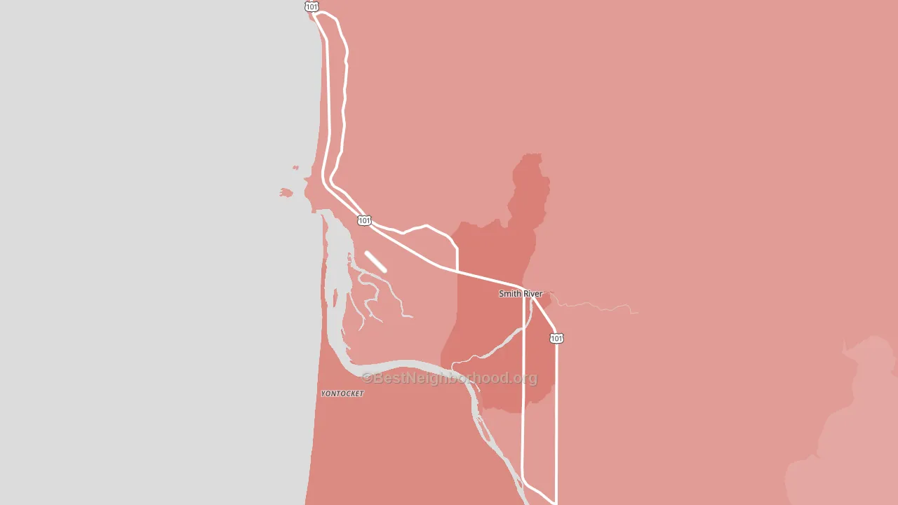 Smith River, CA block-group political-lean map