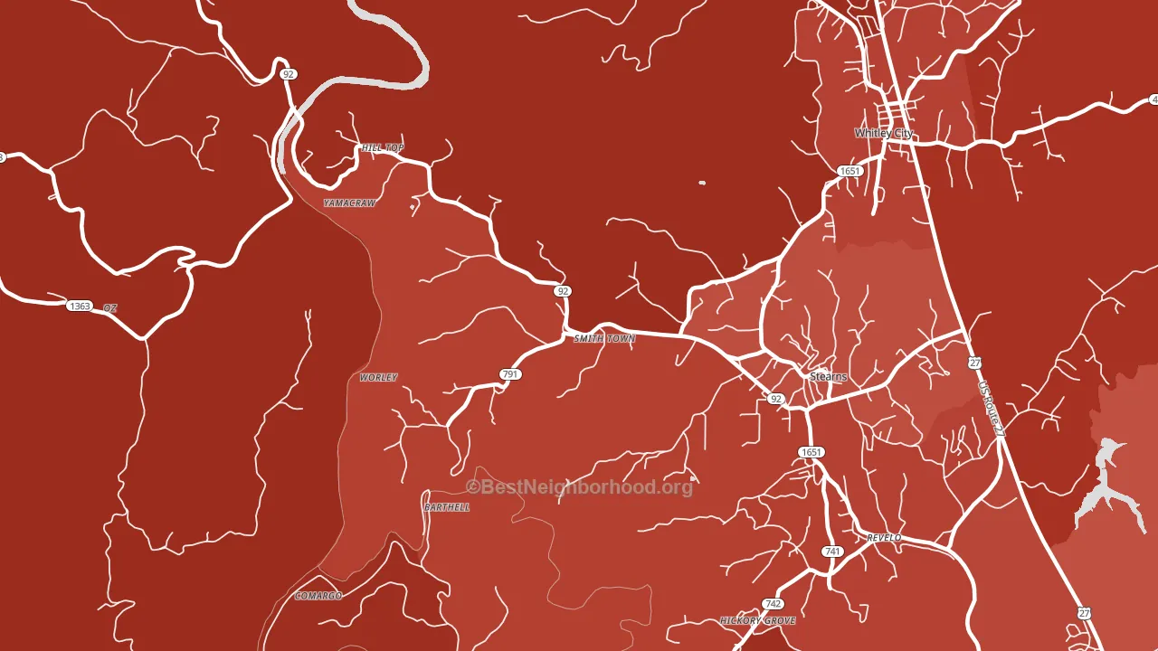 Smith Town, KY block-group political-lean map