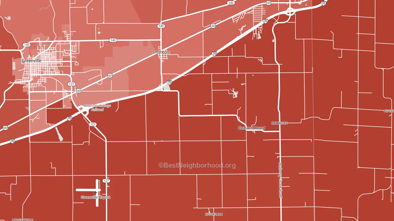 Smithboro, IL block-group political-lean map