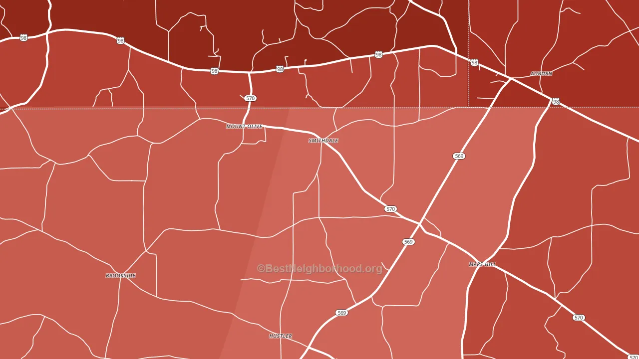 Smithdale, MS block-group political-lean map