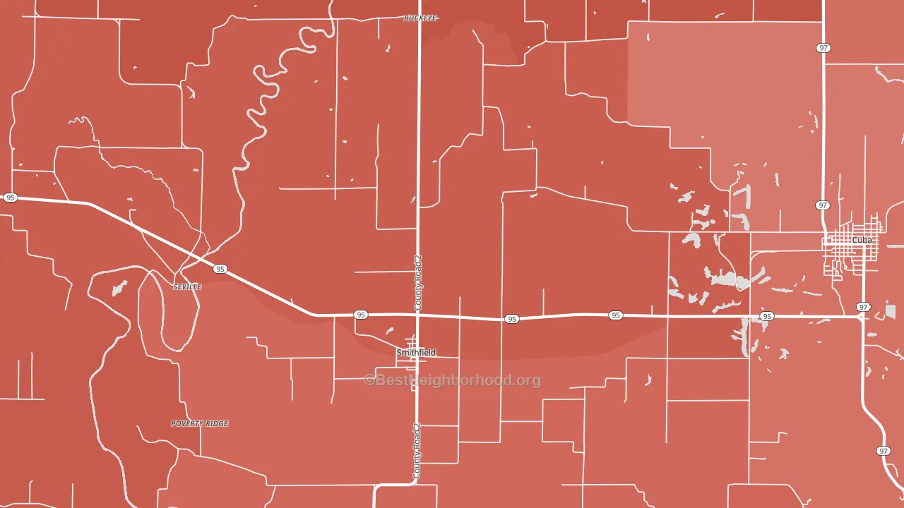 Smithfield, IL block-group political-lean map