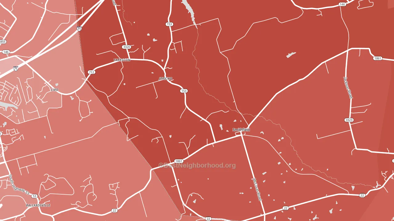 Smithfield, KY block-group political-lean map