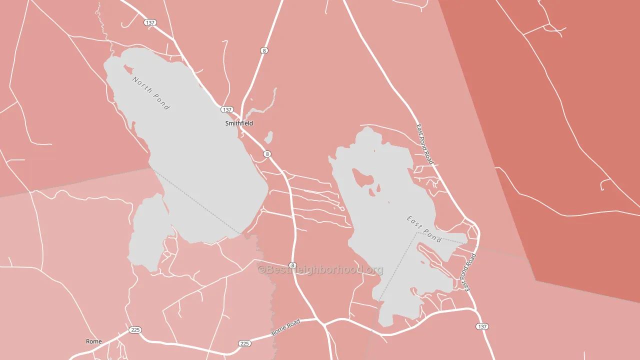 Smithfield, ME block-group political-lean map
