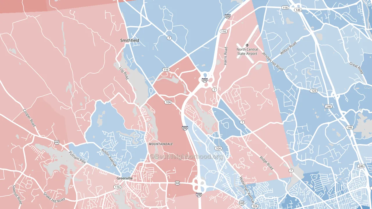 Smithfield, RI block-group political-lean map