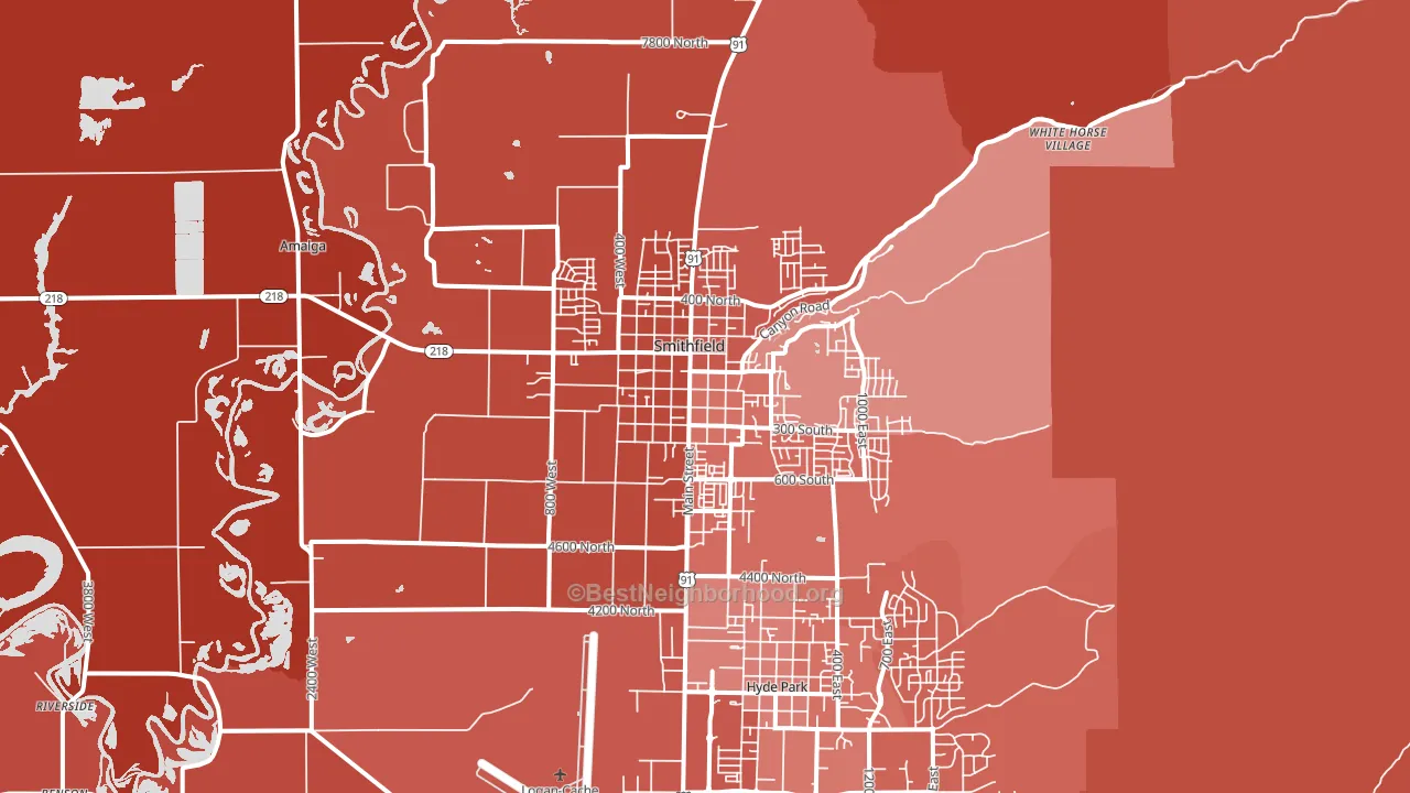 Smithfield, UT block-group political-lean map
