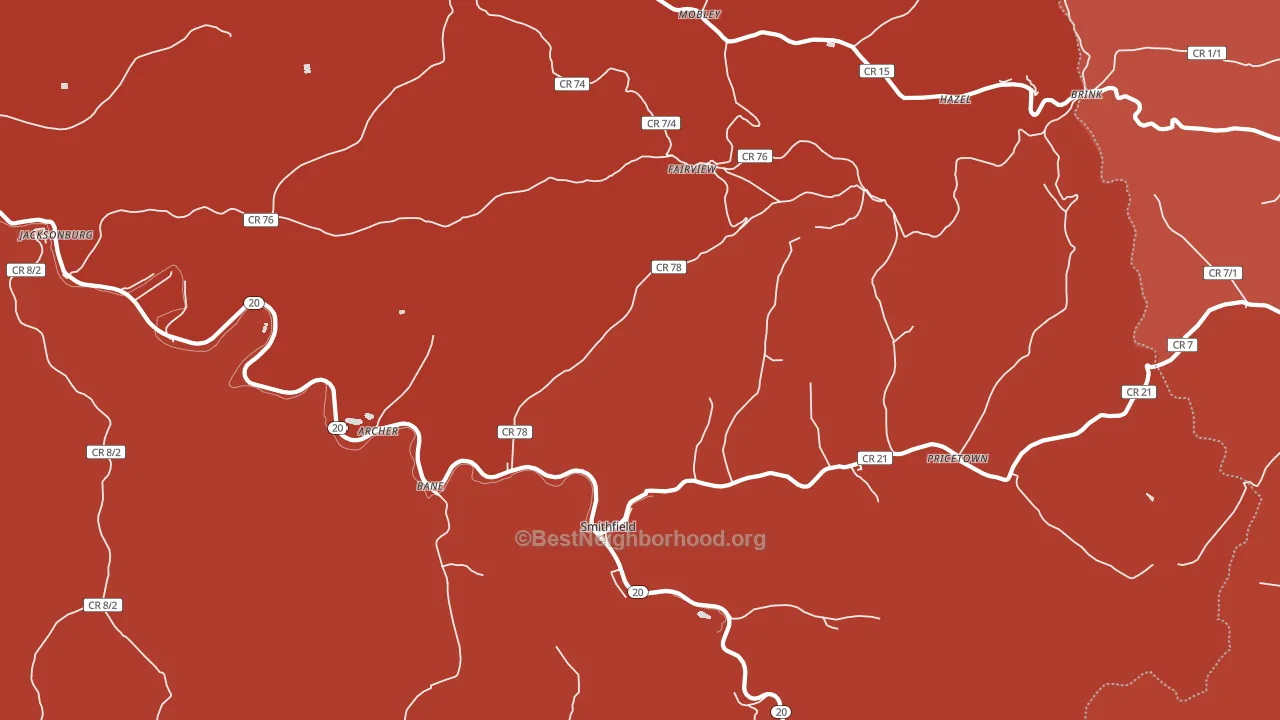 Smithfield, WV block-group political-lean map