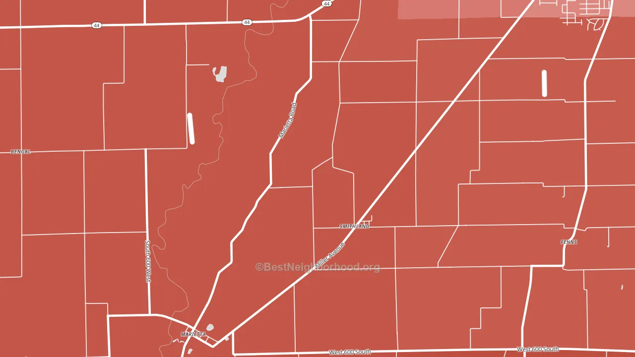 Smithland, IN block-group political-lean map