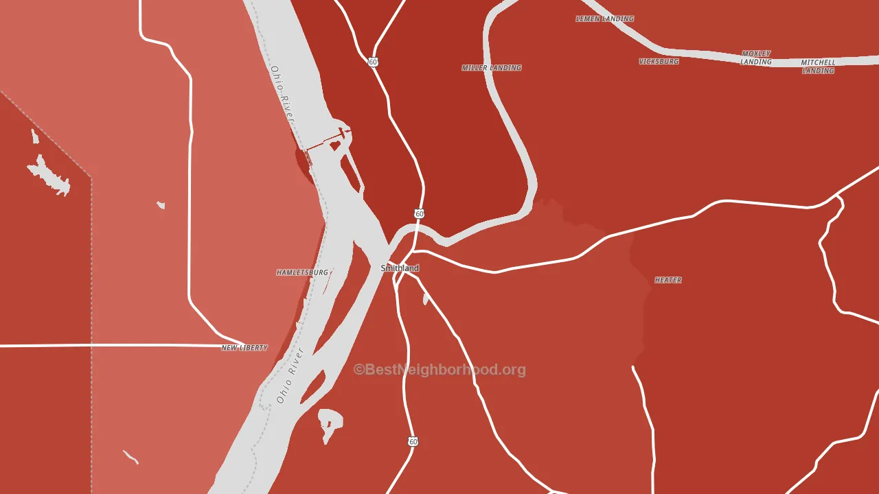Smithland, KY block-group political-lean map