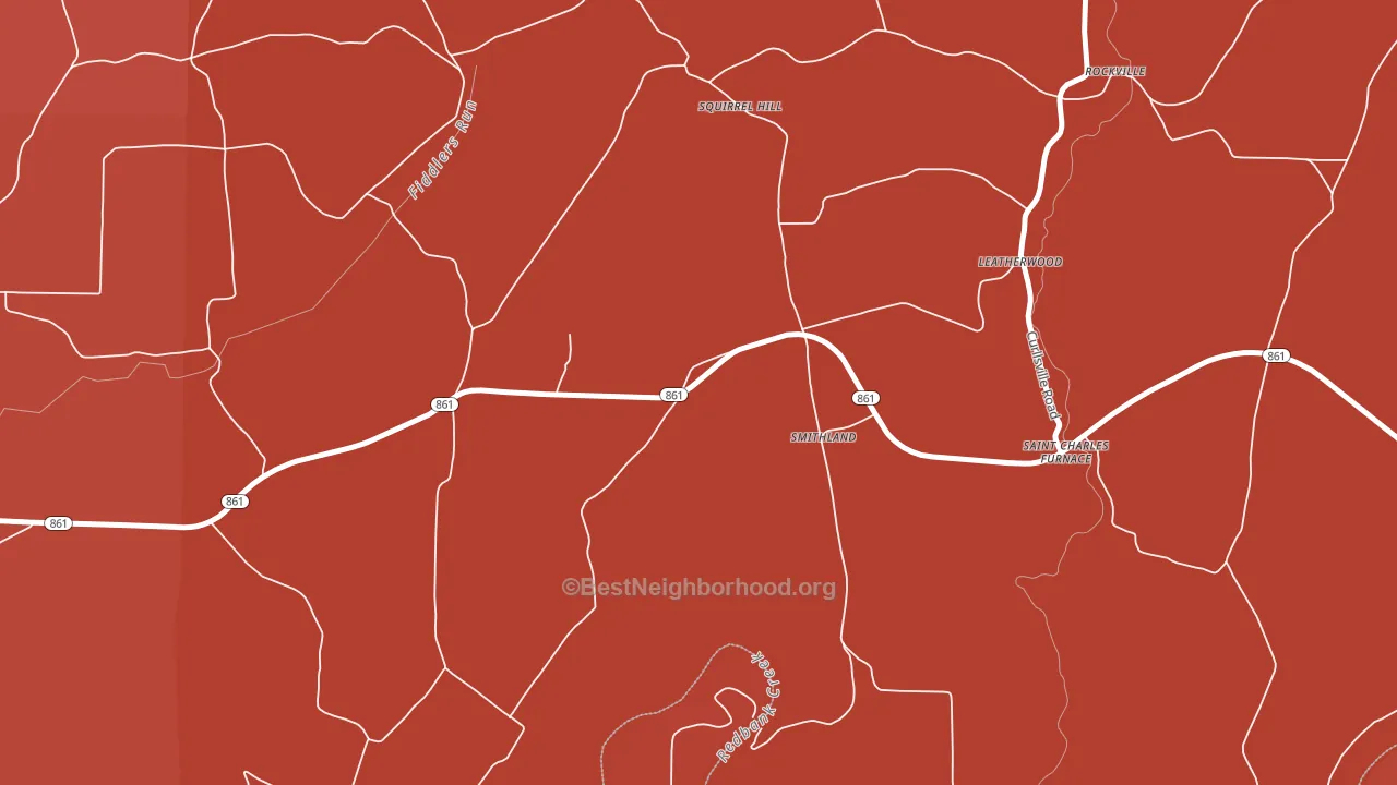 Smithland, PA block-group political-lean map