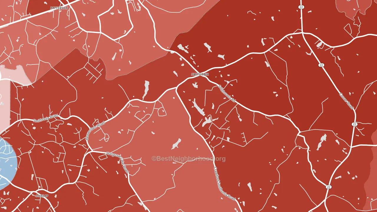 Smithonia, GA block-group political-lean map