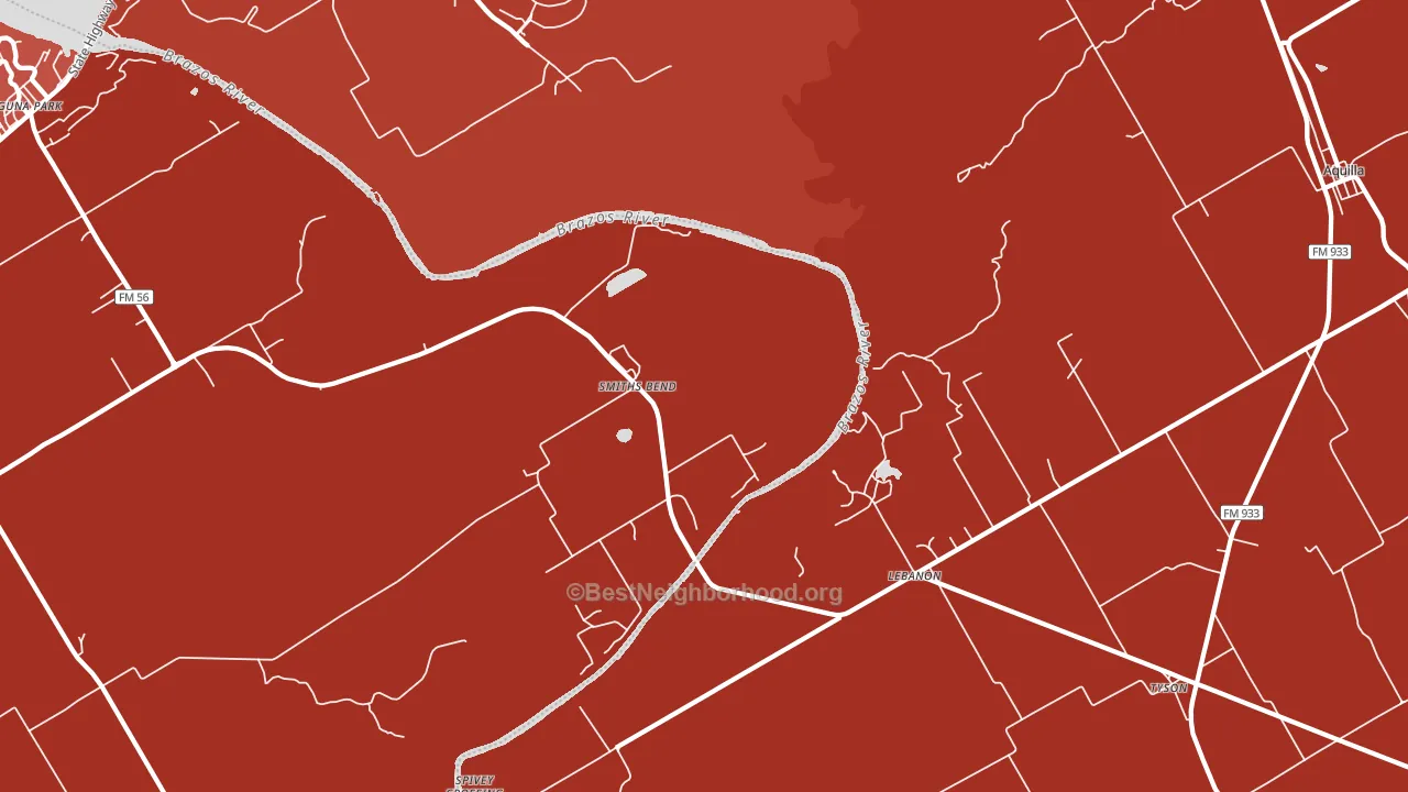 Smiths Bend, TX block-group political-lean map