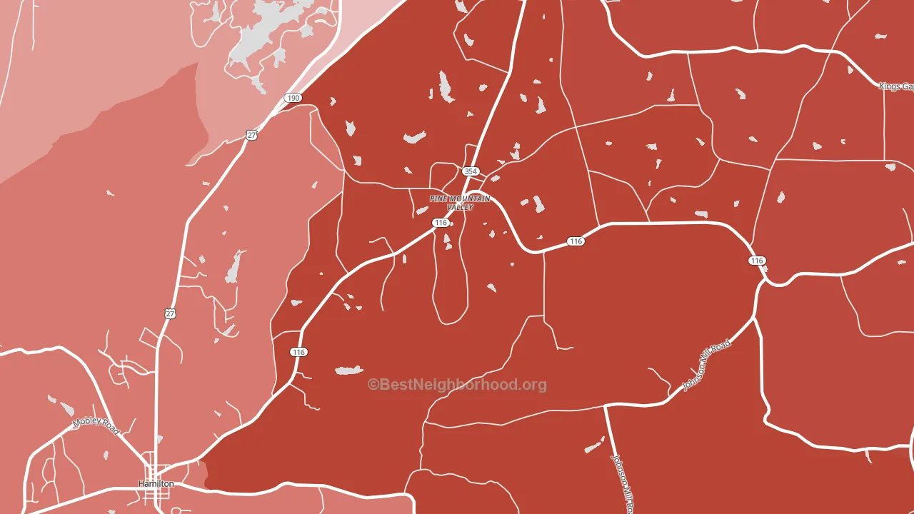 Smiths Crossroads, GA block-group political-lean map