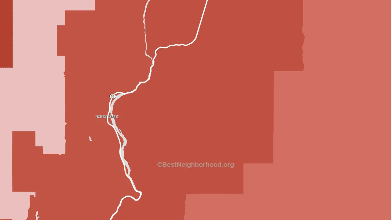 Smiths Ferry, ID block-group political-lean map