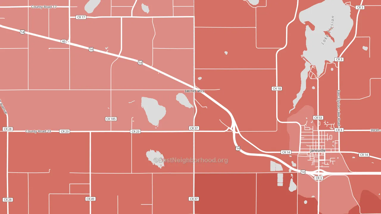 Smiths Mill, MN block-group political-lean map