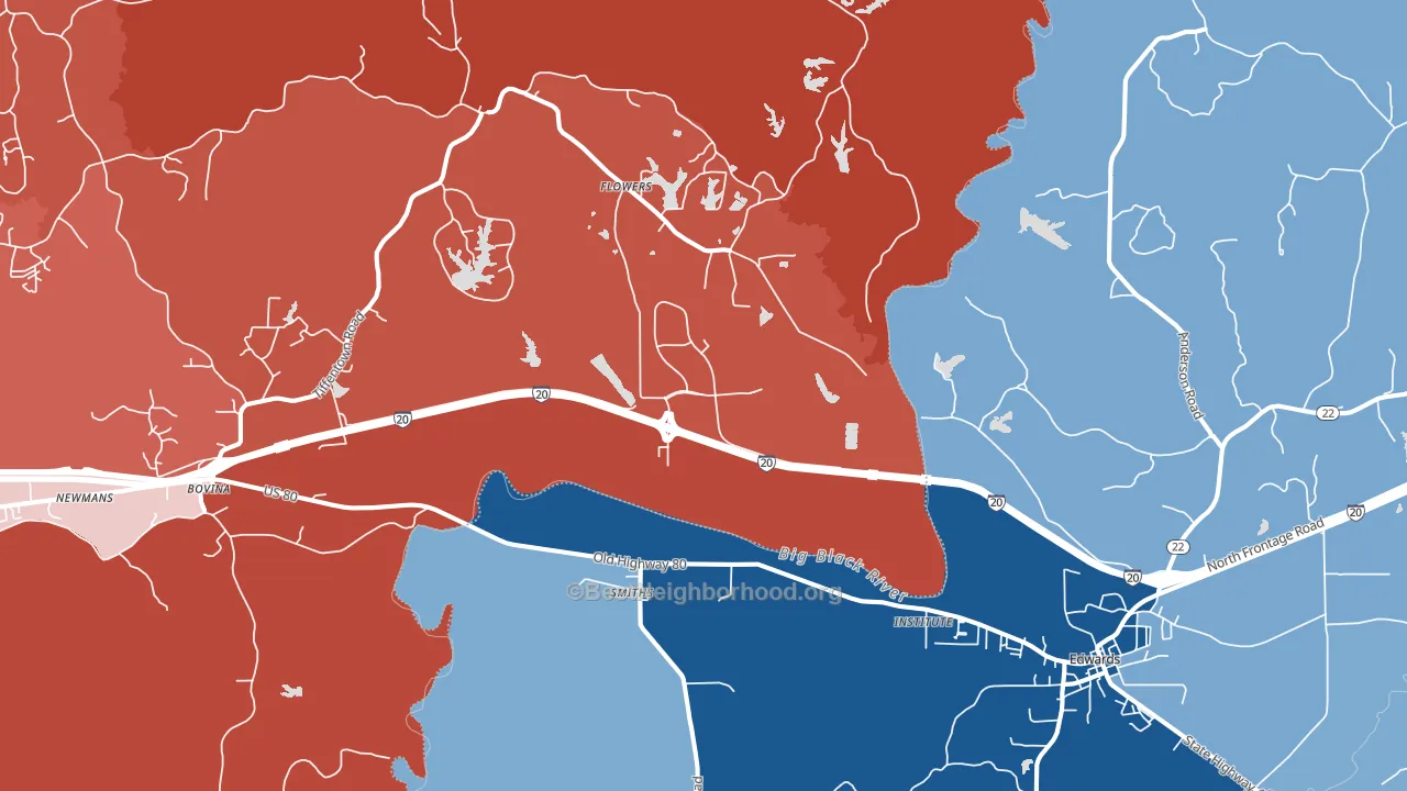 Smiths, MS block-group political-lean map