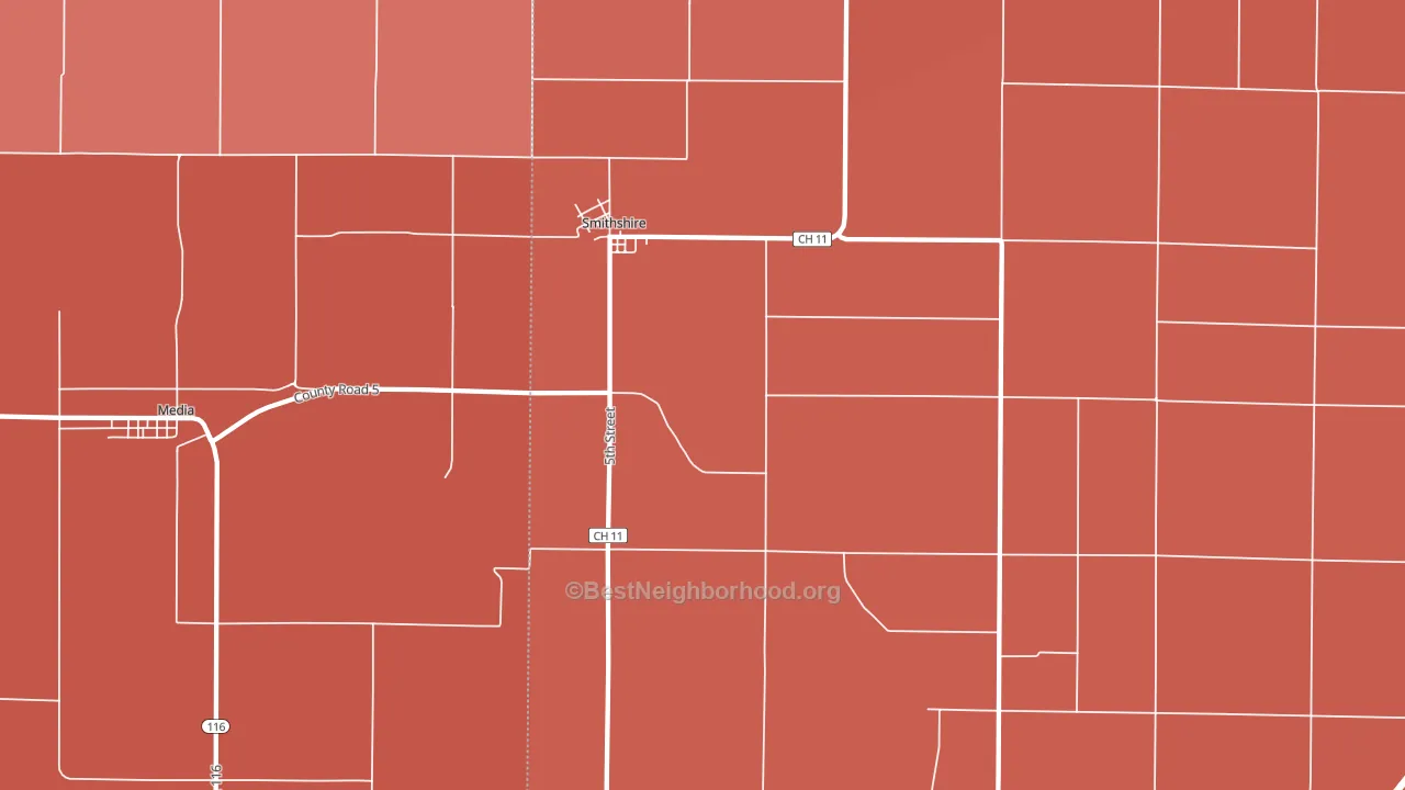 Smithshire, IL block-group political-lean map