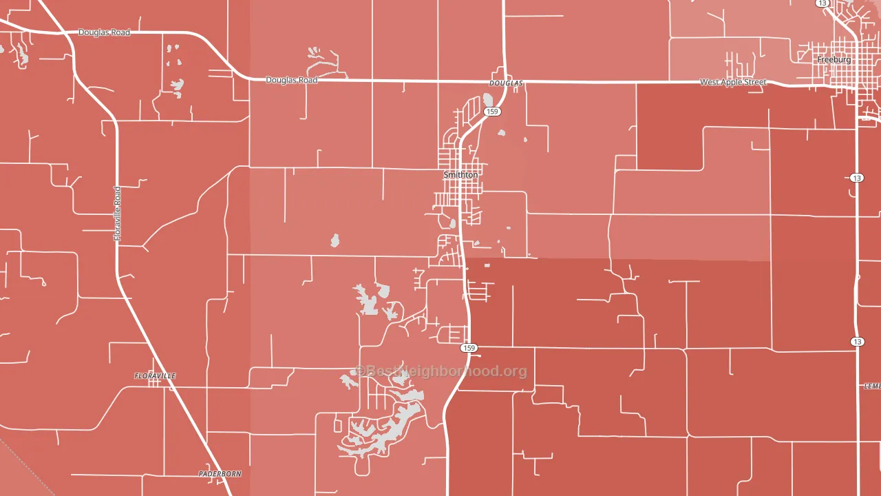 Smithton, IL block-group political-lean map