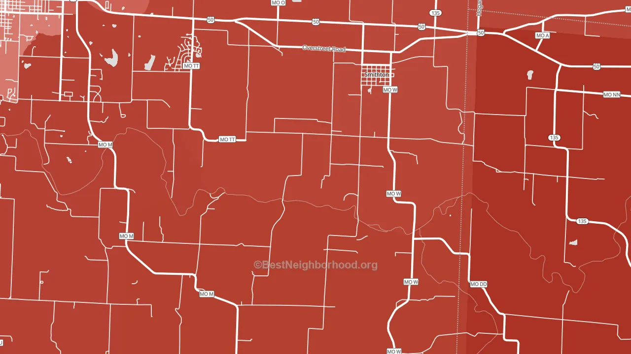 Smithton, MO block-group political-lean map