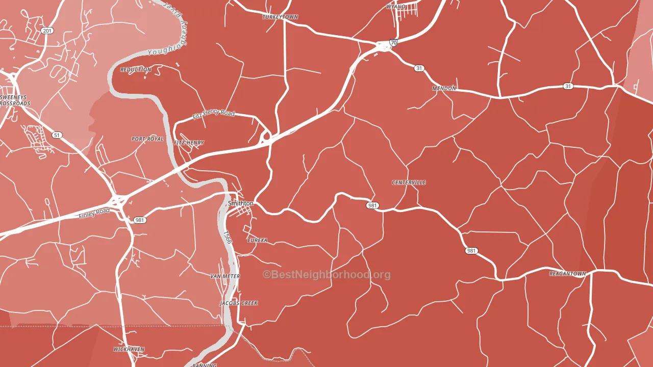 Smithton, PA block-group political-lean map