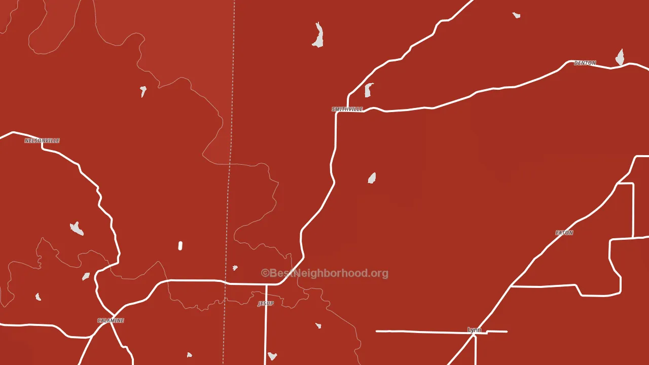Smithville, AR block-group political-lean map