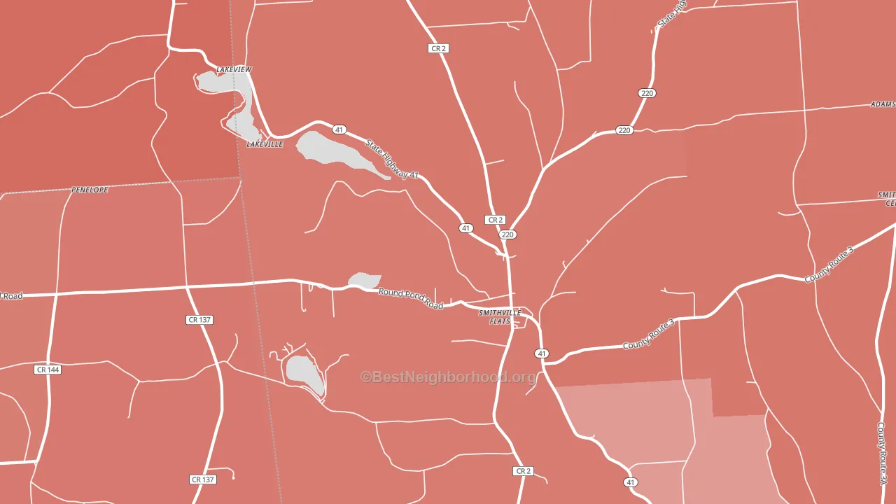 Smithville Flats, NY block-group political-lean map