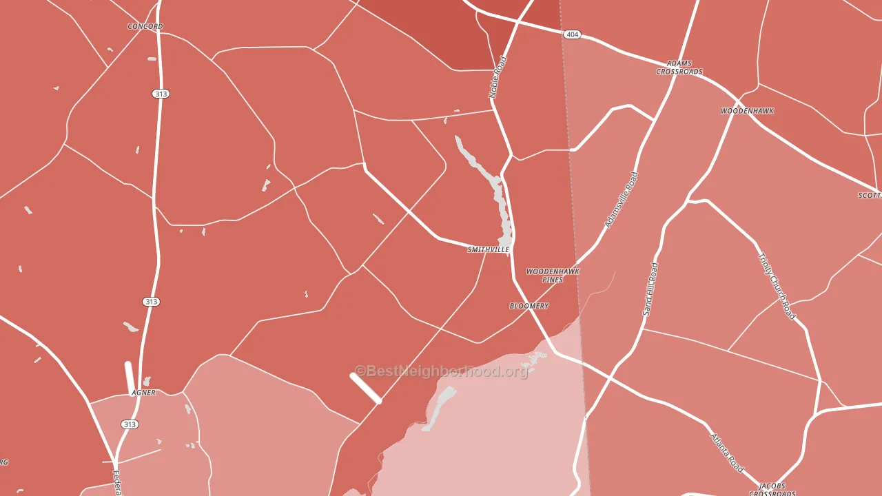 Smithville, MD block-group political-lean map