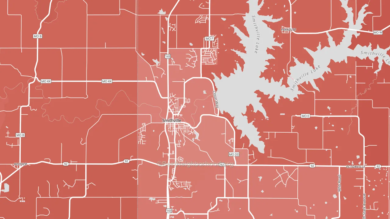 Smithville, MO block-group political-lean map
