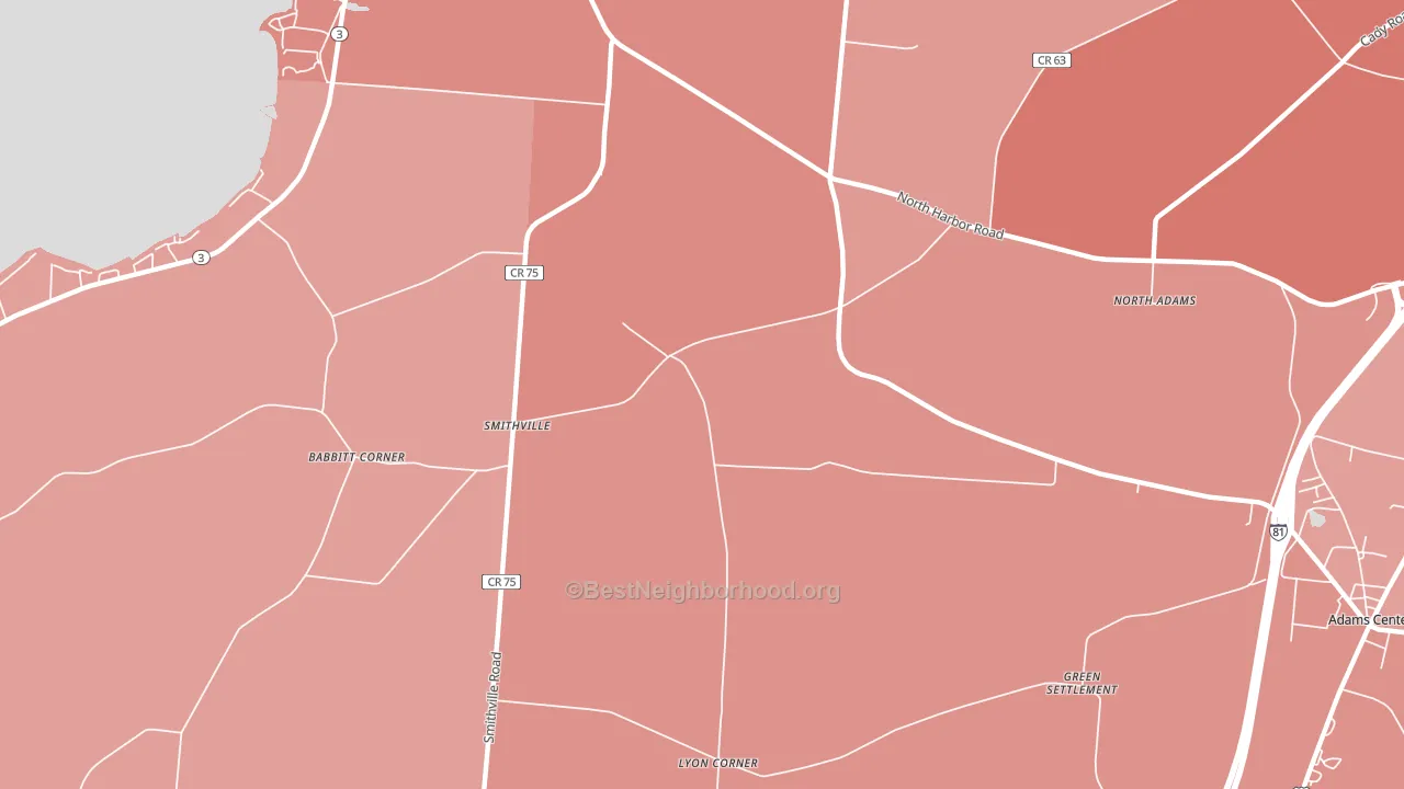 Smithville, NY block-group political-lean map