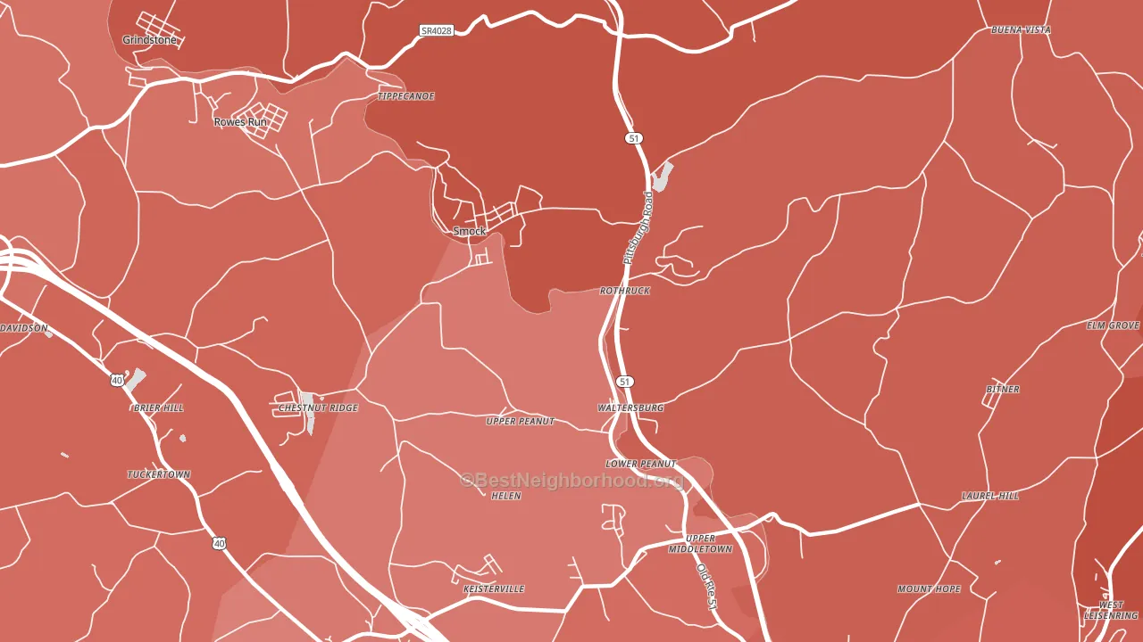 Smock, PA block-group political-lean map