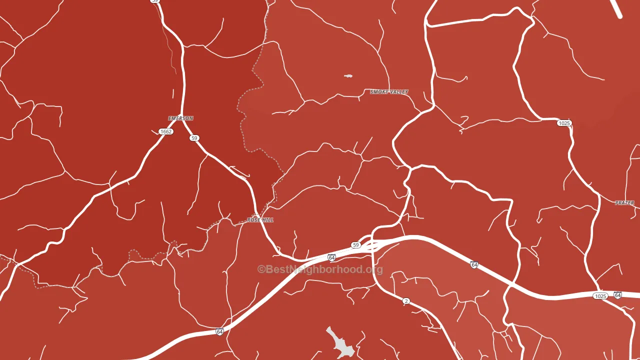 Smoky Valley, KY block-group political-lean map