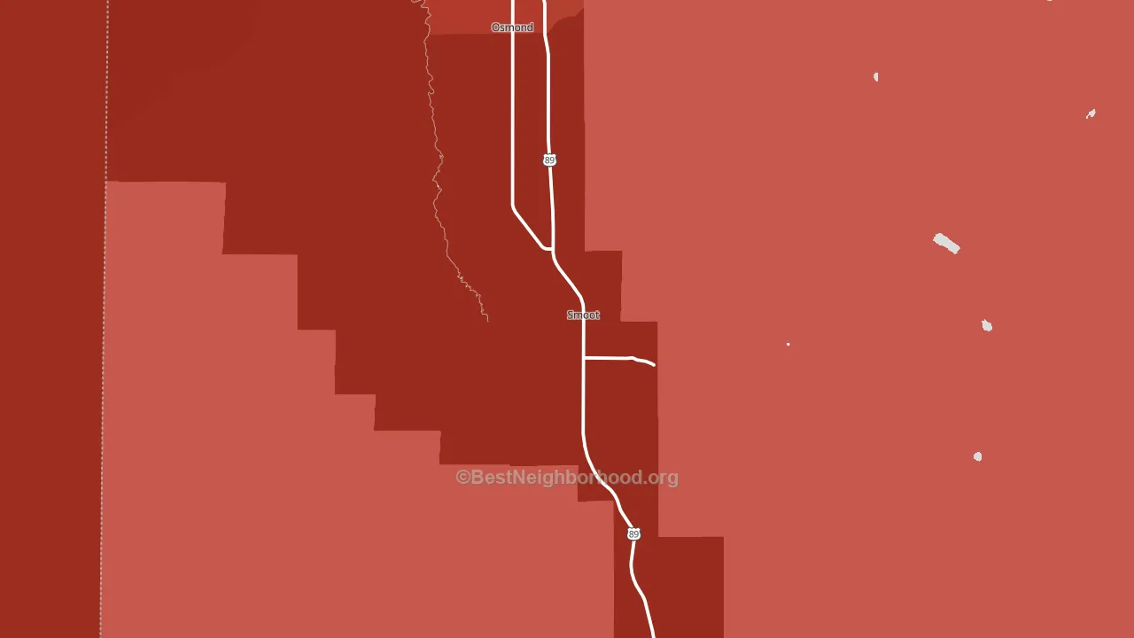 Smoot, WY block-group political-lean map