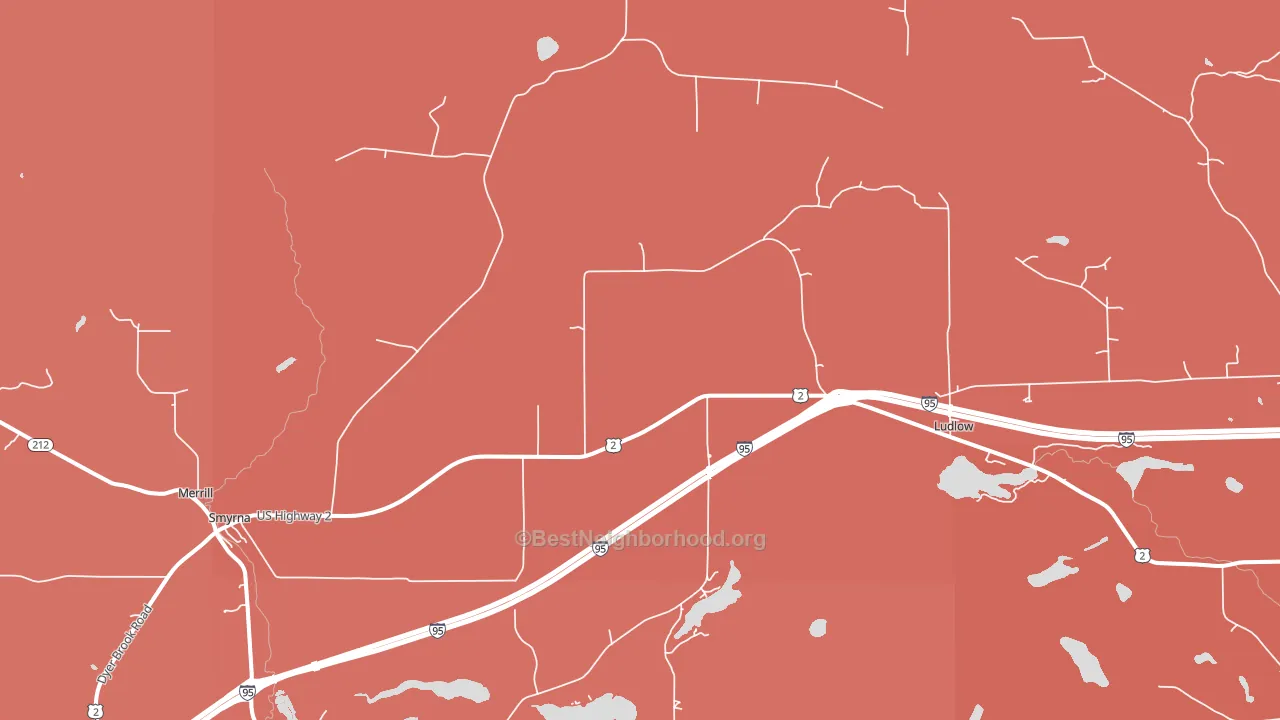 Smyrna Center, ME block-group political-lean map