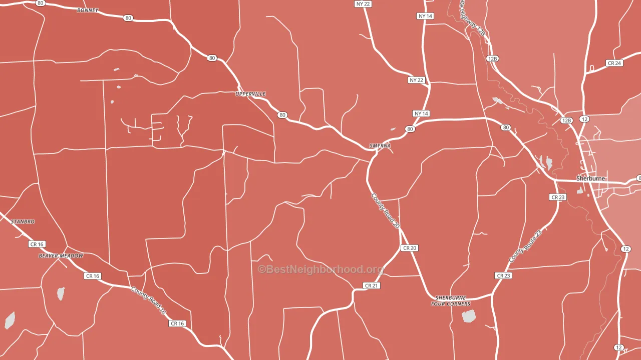 Smyrna, NY block-group political-lean map