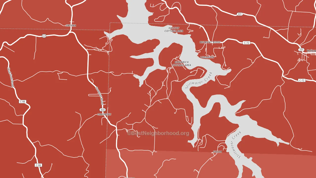 Smyrna, OH block-group political-lean map