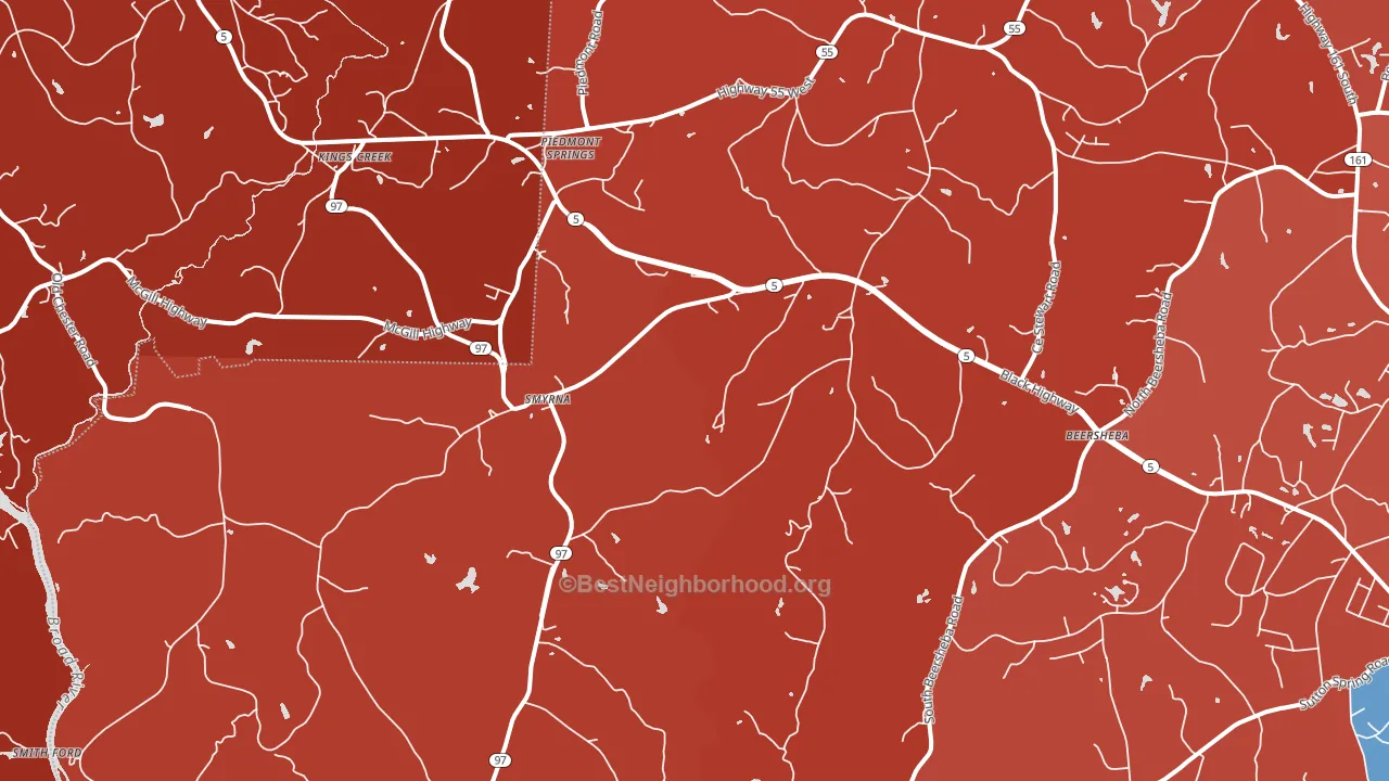 Smyrna, SC block-group political-lean map