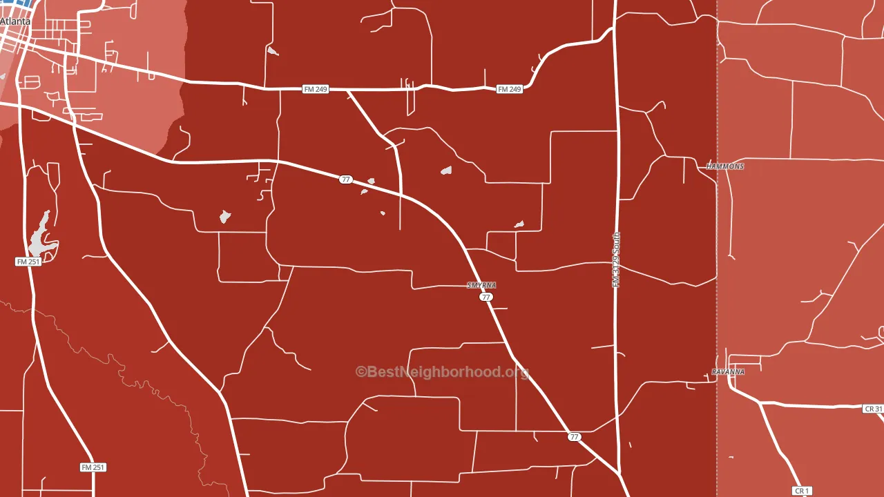 Smyrna, TX block-group political-lean map